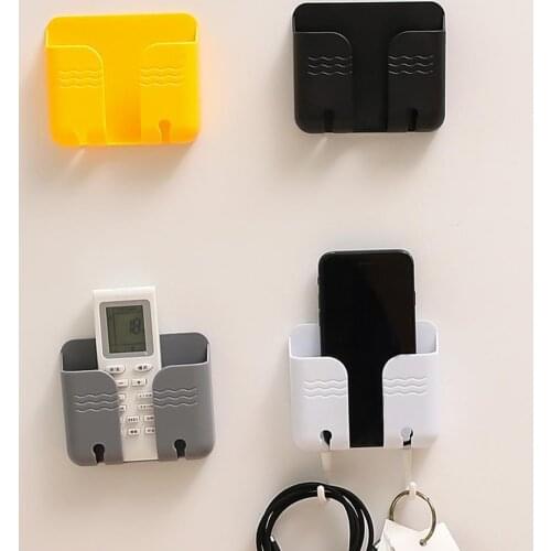 Hanging Holder Punch-free Multifunctional Reversed Charging Hole Wall Mounted Phone Storage Shelf Eco-friendly Durable for Home