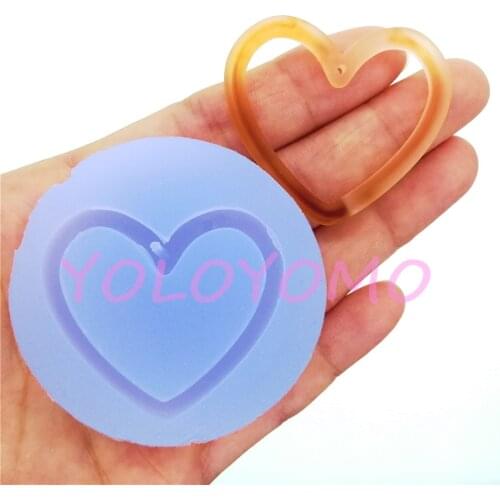 B328YL 40.6mm x 30.7mm Heart Earrings Silicone Mold Resin Jewelry Making Craft Necklace Pendant Fondant Decoration OVEN SAFE