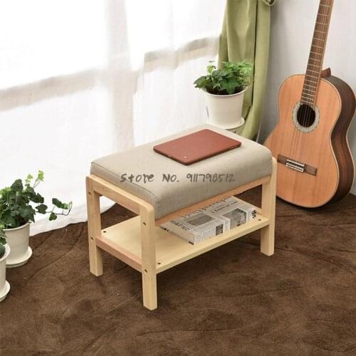 Nordic solid wood shoe changing stool porch solid wood shoe stool economical storage shoe cabinet creative sofa stool