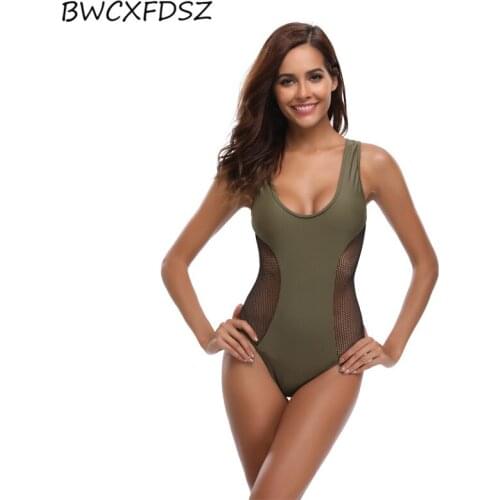 BWCXFDSZ One Piece Swimsuit Bathing Suit Solid Color Swimwear Transparent Women Monokini New Black Bodysuit Sexy Beach Swim Wear
