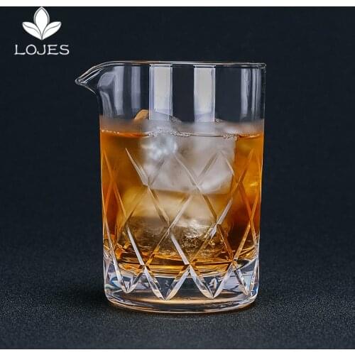 650ml Mixing Glass Bartender Cocktail Cups Crystal Glass Whiskey Cup Drinkware Diamond Mixing Glass Martini Barware Beer Drink