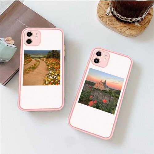 Cottagecore Style Print Pattern Phone Case for iPhone 12 Mini 11 Pro X XS XR Max 6 6S 7 8 Plus SE2020 Skin Feel Matte Back Cover