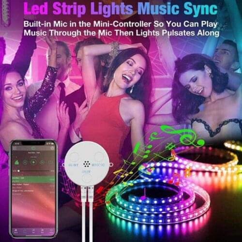 5050 LED Strip Light 20M 15M 10M 5M RGB Colorful Music Sound Control Remote Control Light Strips RGB Tape Diode Decoration Lamp