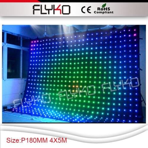 Free shipping p18 4x5m led video curtain