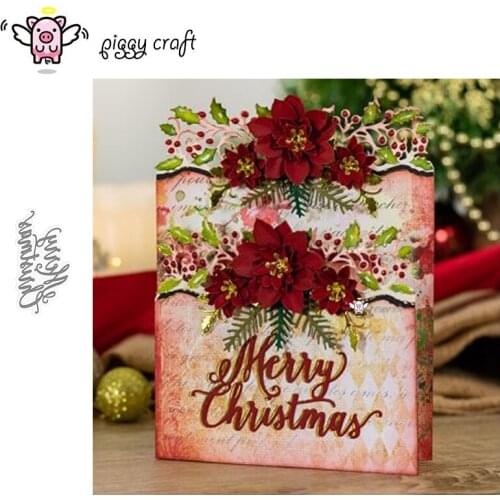 Piggy Craft metal cutting dies cut die mold Christmas letters Scrapbook paper craft knife mould blade punch stencils dies