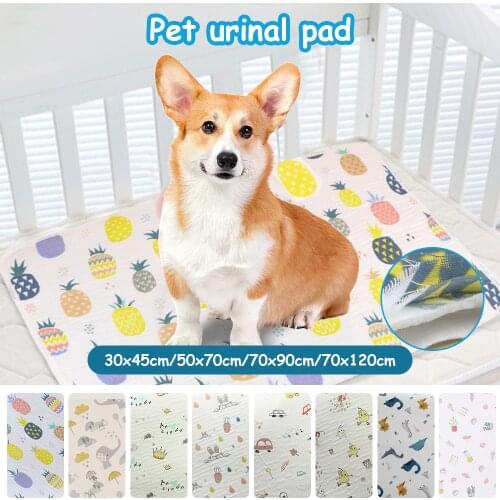 Pet Dogs Absorbent Mat Water Absorbency Diaper Sleeping Bed for Small Dog Reusable Diapers for Dog Urine Puppy Training Pad