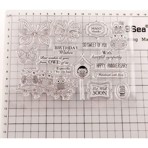 Reunion Owl Butterfly Clear Stamps Scrapbook Paper Craft Transparent Clear Silicone Seal for DIY Photo Album Decorative