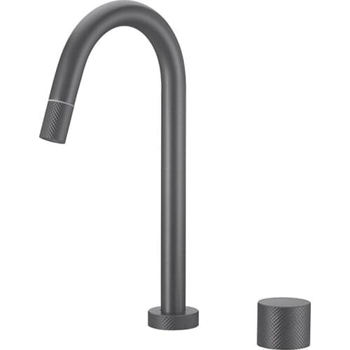 Top quality gun gray brass bathroom sink faucet single handle Double control Cold hot water basin mixer tap faucet