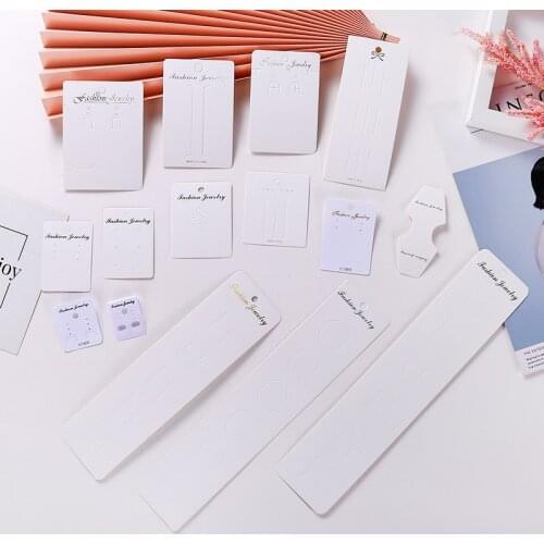 50pcs Hairpin Earring Cards Jewelry Display Custom Cardboard White Square Card Earrings Stud Holder Packaging Paper Tag