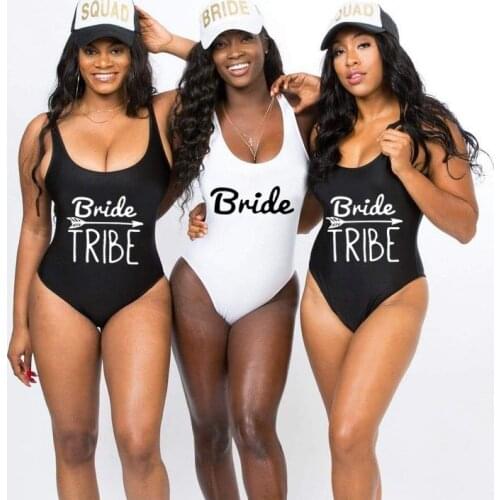 Bride Squad Gift BRIDE Tribe Swimsuit Bachelorette Party Bridesmaid Sexy Women Swimwear More Colors Beachwear Female Bikini