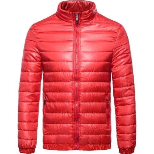 Winter Jacket Men Fashion Solid Stand Collar Mens Down Jacket Casual Striped Streetwear Windbreaker Warm Parkas