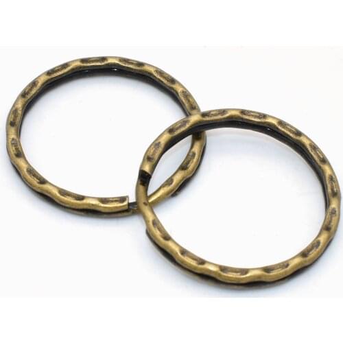 1" Key Ring Decorative Keychain Iron Split Ring Antique Bronze Jump Ring Round Ring DIY Charm Jewelry Leather Purse Accessories