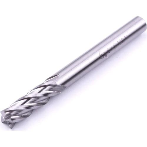 1pcs M2A1 6X6X19X63mm 4 Edge Hard High Speed Tool Steel Slot Drill End Mill Cutter