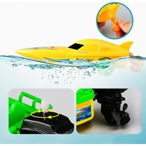 1Pc Speed Boat Sailing Motorboat Wind Up Toy Float In Water Kid Toys Classic Clockwork Toys Shower Bath Toy for Children Boys