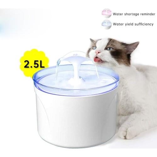 2.5L Pet Cat Water Drinking Fountain Dogs Water Dispenser With LED Lighting USB Cats Automatic Drink Dispenser Anti Dry Function