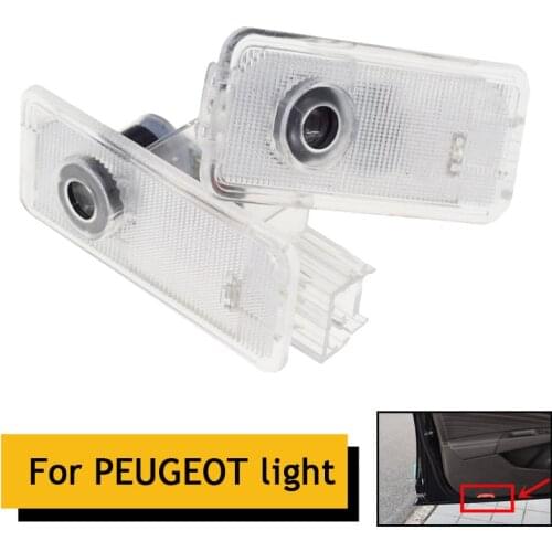 2 pièces LED voiture porte lumière Logo projecteur Laser lampe pour PEUGEOT308 408 508 RCZ 1007 3008 206 5008 accessoires