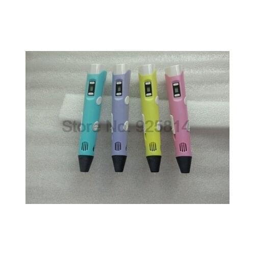 By dhl or ems 20pcs 1.75mm ABS/PLA DIY 3D Printing Pen LED/LCD Screen 3D Painting Pen For Kids Design Drawing