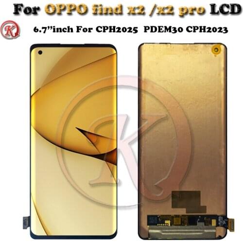 6.7"Original NEw For OPPO FIND X2 LCD Display Screen+Touch no frame Panel Screen Digitizer For Oppo Find X2 Pro Display