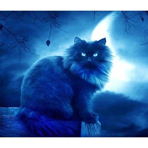 Animal 3D diy diamond painting cross stitch Diamond embroidery mosaic pattern Moon cat picture home decor Arts and crafts gift