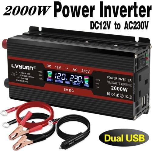 DC 12V TO 220V 2000W Peak Power Car Inverter LCD Display Power Inverter auto инвертор 12v 220v inverter 12v 220v inversor