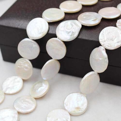 Natural freshwater pearl Baroque white button beads loose beads For jewelry making DIY bracelet necklace jewelry accessories