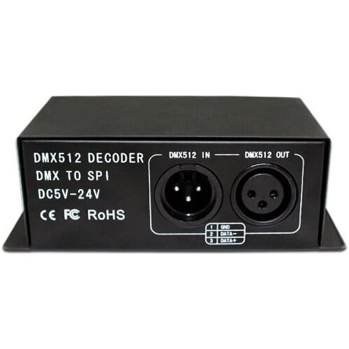 DC5-24V DMX512 Decoder RGB Led Digital Controller for 2811/2812/1903/1809 Led Strip Lights