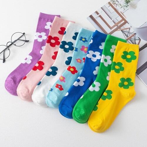 Children of Small Flower Socks 2019 New Korean Version of Girls Day Cute College Style Pure Cotton Socks Tide for Chirstmas