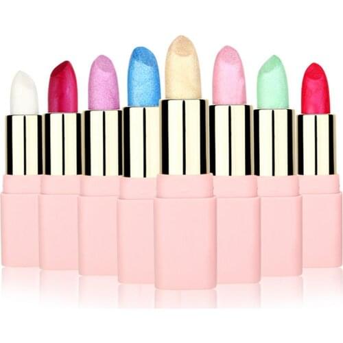 For LULAA Colored Lipstick Non-stick Cup Waterproof High Gloss Pearlescent Lipstick Balm Long Lasting Sexy Woman Cosmetics