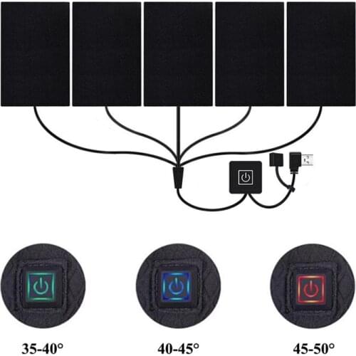 1 Set USB Electric Heated Clothing Heating Pad Outdoor Sheet With 3 Gear Adjustable Temperature For DIY Heated Clothing