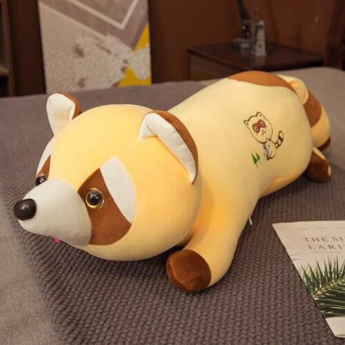 60-100cm Cute Cartoon Raccoon Nifty Embroidery Plush Toys Stuffed Soft Lovely Animals Pillow Dolls For Kids Girls Birthday Gifts
