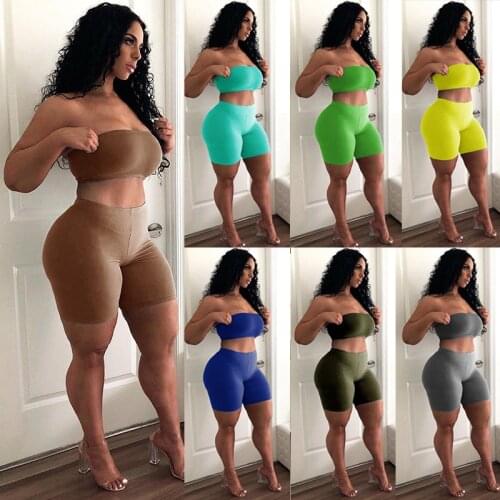 Leisure Sports Fitness Running Exercise High Elastic Tight Elastic Small Bra Shorts Two Piece Set Maxi Dress Dresses Clothes