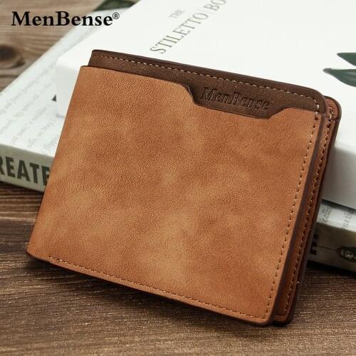 MenBense Brand Men Wallets High Quality Slim Short Male Wallet Patchwork Style Pu Leather Card Holder Purse Coin Money Bag