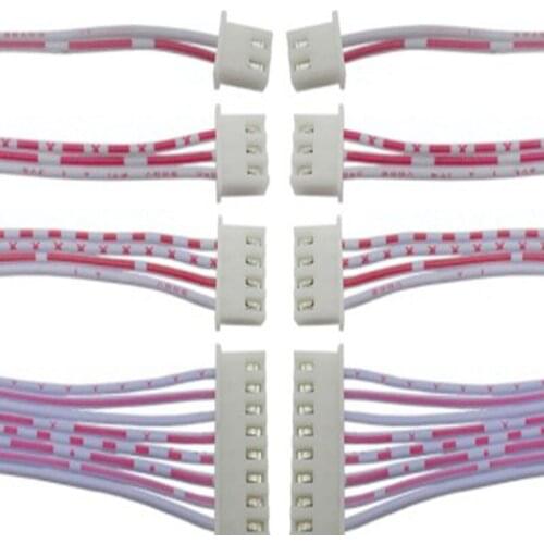 Red and white cable xh2.54 Single head 2.54mm 10cm 2 / 3 / 4 / 5 / 6 / 8 / 10 / 12p (10pcs)