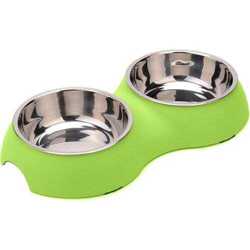Legendog Double Pet Bowls Dog Food Water Feeder Plastic Stainless Steel Pet Dish Cat Puppy Feeding Supplies Dog Accessories