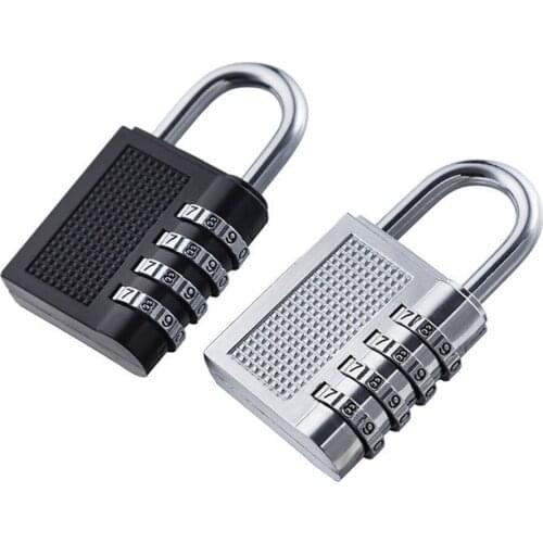 Top Selling 4 Dials Black Resettable Combination Password Lock Safe Door Locker Pad Lock Padlock For Travel Luggage Suitcase