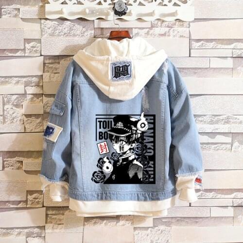 Men Women Jeans Coat Anime Toilet Bound Hanako kun Nene Denim Jacket Hoodies Outwear Hooded Sportswear Boys Girl Cosplay Costume
