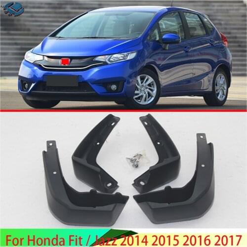 Set Molded Mud Flaps For Honda Fit / Jazz 2014 2015 2016 2017 Mudflaps Splash Guards Front Rear Mud Flap Mudguards Fender