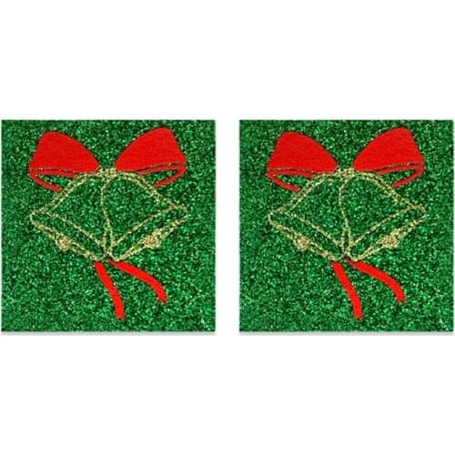 Women Christmas Pasties Nipple Cover Glitter Cartoon Santa Elk Snowflake Disposable Breast Stickers Self-Adhesive Holiday 85LB