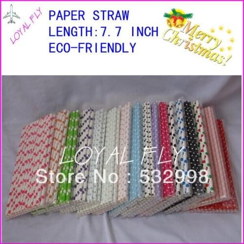 Wholesale 2400pcs Colorful Paper Straws, 150 Colors Striped & Polka Dot Paper Drinking Straws, Party/Wedding Decorate