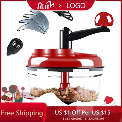 Send 4 Blade) Meat Grinder Manual Shredder Multi-functional Chopper Vegetable-cutting Machine Household Vegetable Cutter Creati