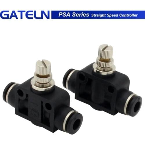 10pcs Pneumatic Airflow Regulator PSA4 6 8 10 12mm OD Hose Tube Connector Fitting Air Speed Control pipe valve