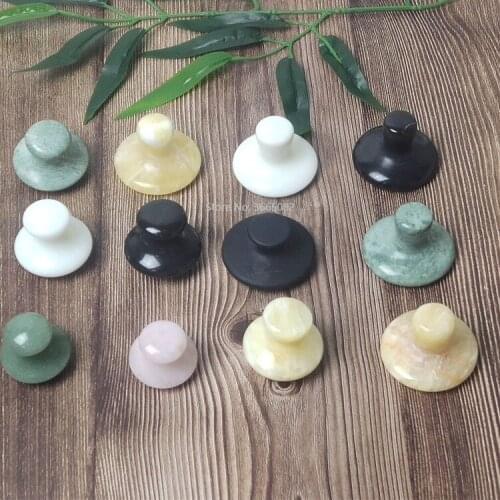 Polished Jade Guasha Tool 100% New Natural Mushroom Gus Sha Anti Aging Massage Tool Healthcare Stone Body Massager