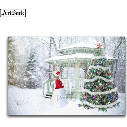 Full square diy 5d diamond painting snow scene christmas tree 3D diamond embroidery rhinestone mosaic artwork home decoration