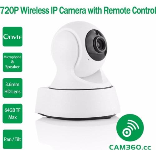 720P Mega Pixel Pan and Tilt Onvif WiFi Baby Monitor IP Camera with Audio In Out and Remote Smartphone App Access