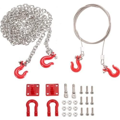 RC Car Parts Metal Trailer Hook Tow Chain Shackle Bracket for 1/10 RC Crawler Traxxas Trx4 Axial Scx10 Wraith D90 Tamiya