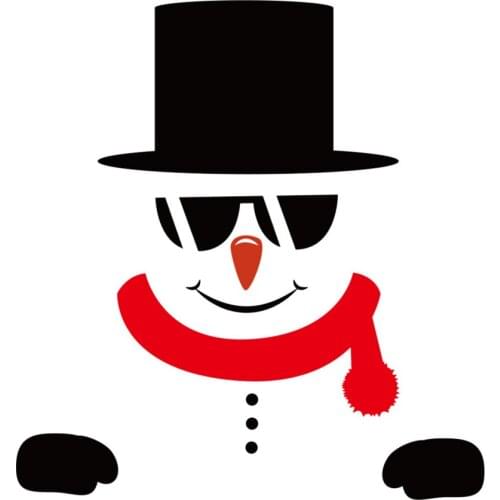 Christmas Fridge Sticker Holiday Snowman Expression Home Party Ornaments Decoration Cartoon Reusable Emoticons PVC Stickers