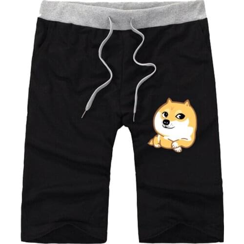 Anime cute Doge shorts Men cotton Short Sweatpants Casual shorts teenagers Summer Solid Breathable Elastic Waist Short Pants