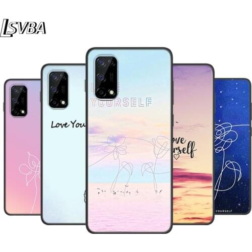 Love Yourself Flower Kpop Silicone Cover For Realme V15 X50 X7 X3 Superzoom Q2 C11 C3 7i 6i 6s 6 Global Pro 5G Phone Case