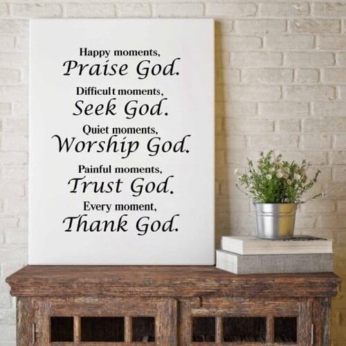 Nordic Canvas Painting Poster Christian Bible Verse Quote Every Moment Thank God Religious Quote Poster Living Room Home Decor