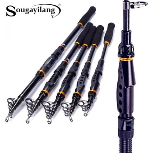 Sougayilang Spinning Fishing Rod 1.8-3.6m Carbon Fiber Material Portable Telescopic Fishing Rod Tackle De Pesca